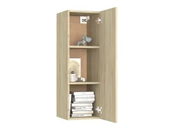 Hoeselt Mueble de TV madera contrachapada color roble 30,5x30x90 cm