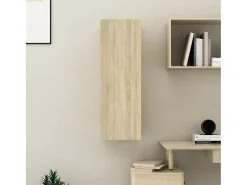 Hoeselt Mueble de TV madera contrachapada color roble 30,5x30x90 cm