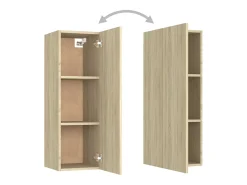Hoeselt Mueble de TV madera contrachapada color roble 30,5x30x90 cm