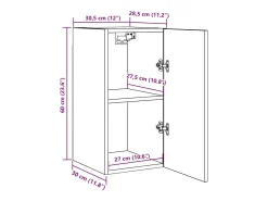 Hoeselt Mueble para TV madera contrachapada roble ahumado 30,5x30x60 cm