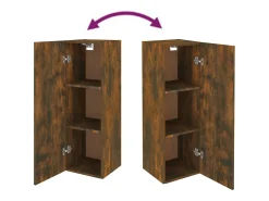 Hoeselt Mueble para TV madera de ingeniería roble ahumado 30,5x30x90 cm