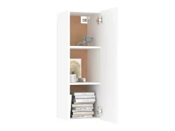 Hoeselt Mueble para TV madera contrachapada blanco 30,5x30x90 cm