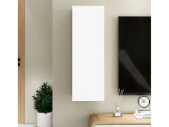 Hoeselt Mueble para TV madera contrachapada blanco 30,5x30x90 cm
