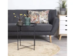 House Nordic Mesa auxiliar redonda Anne negra 47 cm