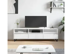 Hørning Mueble de TV madera contrachapada blanco 150x30x44,5 cm
