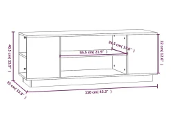 Hylindra Mueble de TV madera maciza de pino marrón miel 110x35x40,5 cm