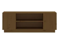Hylindra Mueble de TV madera maciza de pino marrón miel 110x35x40,5 cm