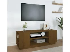 Hylindra Mueble de TV madera maciza de pino marrón miel 110x35x40,5 cm