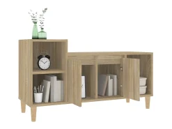 Ibtihal Mueble para TV madera contrachapada roble Sonoma 100x35x55 cm