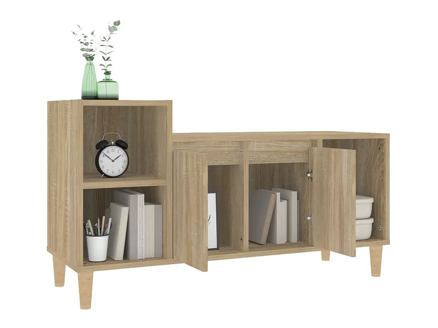 Ibtihal Mueble para TV madera contrachapada roble Sonoma 100x35x55 cm