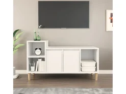 Ibtihal Mueble para TV madera contrachapada blanco 100x35x55 cm