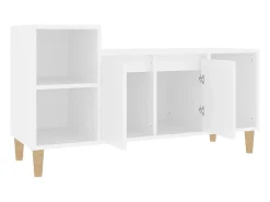Ibtihal Mueble para TV madera contrachapada blanco 100x35x55 cm