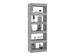 Ikram Estantería/divisor madera ingeniería gris hormigón 60x30x166 cm