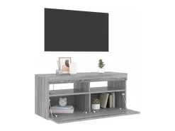 Ilion Mueble de TV con luces LED gris Sonoma 90x35x40 cm