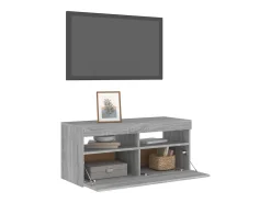 Ilion Mueble de TV con luces LED gris Sonoma 90x35x40 cm