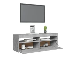 Ilion Mueble de TV con luces LED gris hormigón 120x35x40 cm