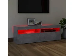 Ilion Mueble de TV con luces LED gris hormigón 120x35x40 cm