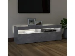 Ilion Mueble de TV con luces LED gris hormigón 120x35x40 cm