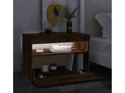 Ilion Mueble de TV con luces LED color roble ahumado 60x35x40 cm