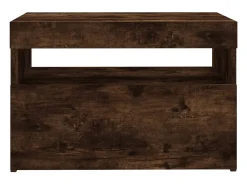 Ilion Mueble de TV con luces LED color roble ahumado 60x35x40 cm