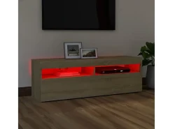 Ilion Mueble de TV con luces LED roble Sonoma 120x35x40 cm