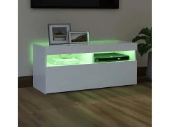Ilion Mueble de TV con luces LED blanco 90x35x40 cm