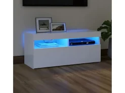Ilion Mueble de TV con luces LED blanco 90x35x40 cm