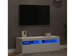 Ilion Muebles de TV con luces LED 2 uds blanco 60x35x40 cm