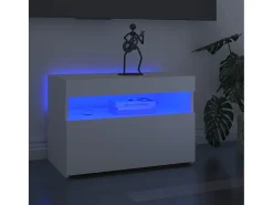 Ilion Muebles de TV con luces LED 2 uds blanco 60x35x40 cm