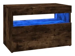 Ilion Muebles de TV con luces LED 2 uds roble ahumado 60x35x40 cm
