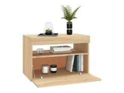 Ilion Muebles para TV con luces LED 2 uds roble Sonoma 60x35x40 cm