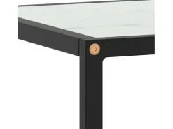 Iselin Marie Mueble para TV negro con vidrio de mármol blanco 120x40x40 cm
