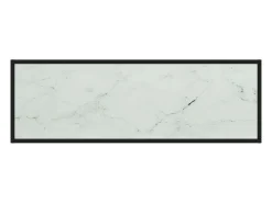 Iselin Marie Mueble para TV negro con vidrio de mármol blanco 120x40x40 cm