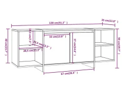 Isolde Mueble para TV madera contrachapada gris hormigón 130x35x50 cm