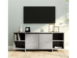 Isolde Mueble para TV madera contrachapada gris hormigón 130x35x50 cm