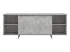 Isolde Mueble para TV madera contrachapada gris hormigón 130x35x50 cm