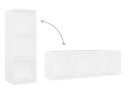 Jacques-Paul Muebles de salón 3 piezas madera ingeniería blanco 107x35x37 cm