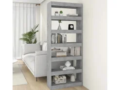 Jakob Estantería/divisor madera ingeniería gris hormigón 80x30x198 cm