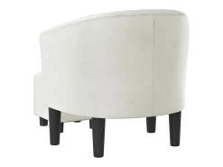 Jalkar Sillón con taburete cuero sintético blanco