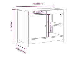 Jean-Gabriel Mueble de TV de madera maciza de pino negro 70x36,5x52 cm