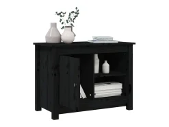Jean-Gabriel Mueble de TV de madera maciza de pino negro 70x36,5x52 cm