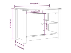 Jean-Gabriel Mueble de TV de madera maciza de pino negro 70x36,5x52 cm