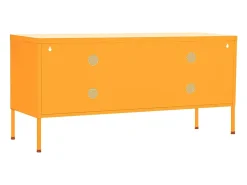 Jennica Mueble para TV de acero amarillo mostaza 105x35x50 cm