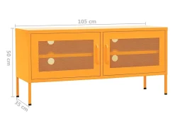 Jennica Mueble para TV de acero amarillo mostaza 105x35x50 cm