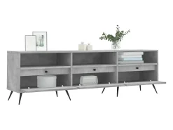 Joël Mueble de TV madera contrachapada gris hormigón 150x30x44,5 cm