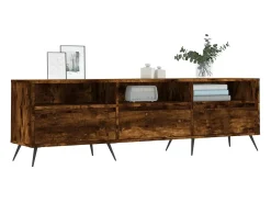 Joël Mueble de TV madera contrachapada roble ahumado 150x30x44,5 cm