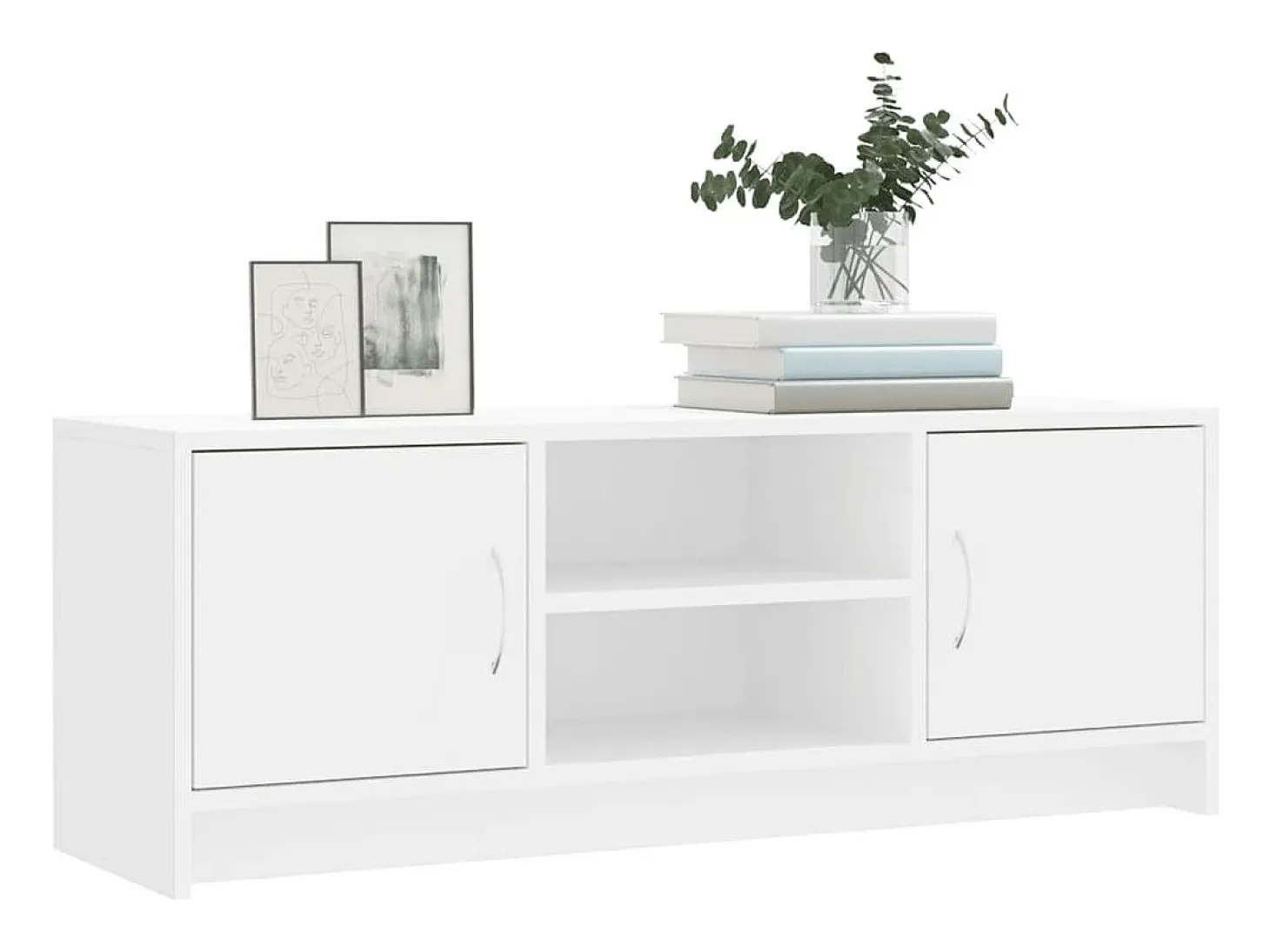 Jonah Mueble de TV madera de ingeniería blanco 102x30x37,5 cm