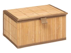Juego de 3 cajas de almacenamiento de bambú