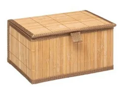 Juego de 3 cajas de almacenamiento de bambú