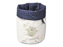 Juego de 3 cestas nido de tela de algodón azul